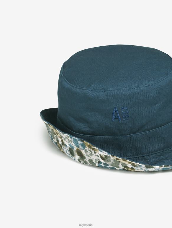 femmes bleu tempête pr Aigle chapeau bob réversible avec bordure accessoires 2F486664