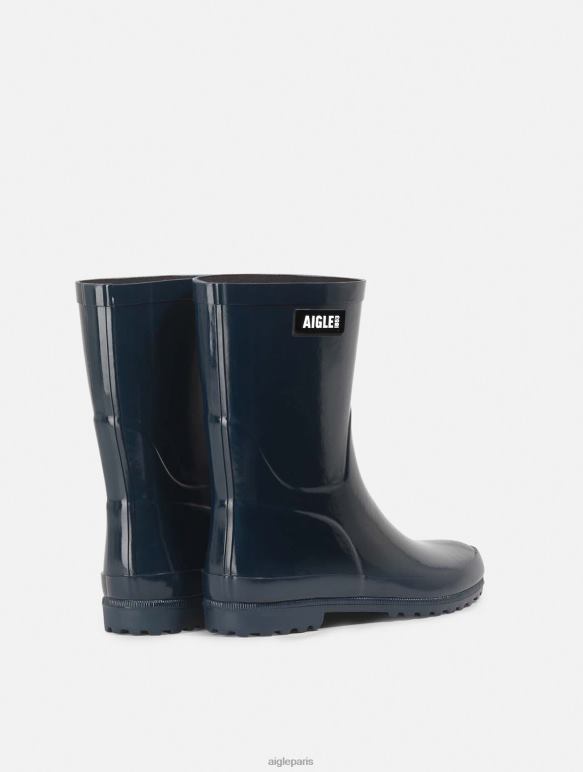 femmes Marin Aigle botte de pluie vernie à la cheville bottes 2F486538