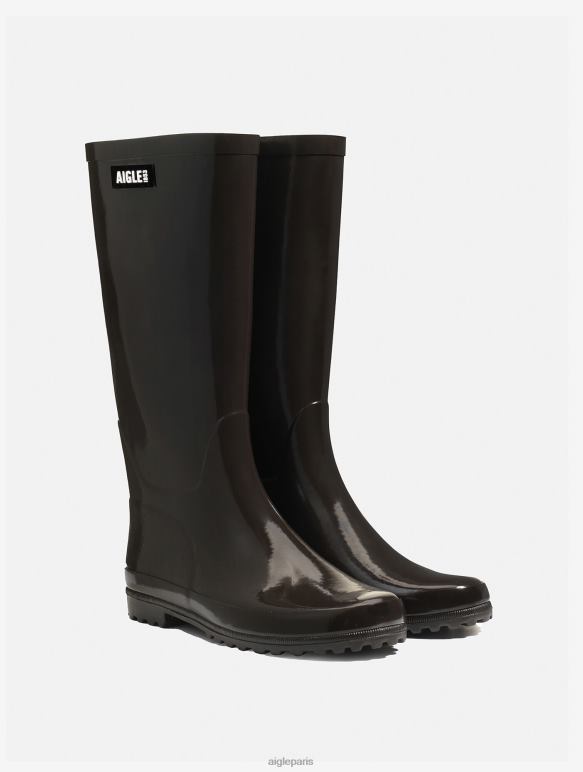 femmes cacao Aigle botte de pluie vernie bottes 2F486518