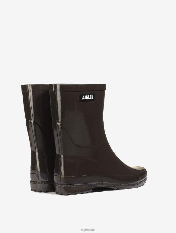femmes cacao Aigle botte de pluie vernie à la cheville bottes 2F486517