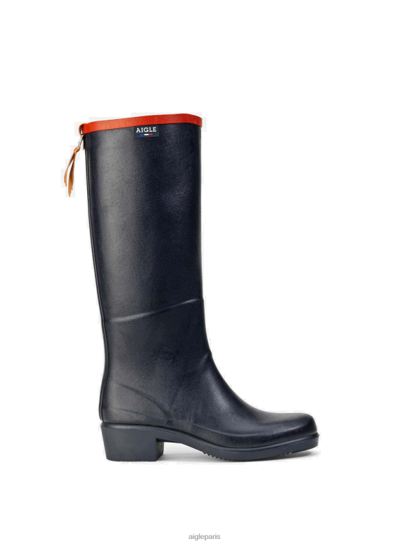 femmes marine/rouge Aigle bottes de pluie à talons made in france bottes 2F486697