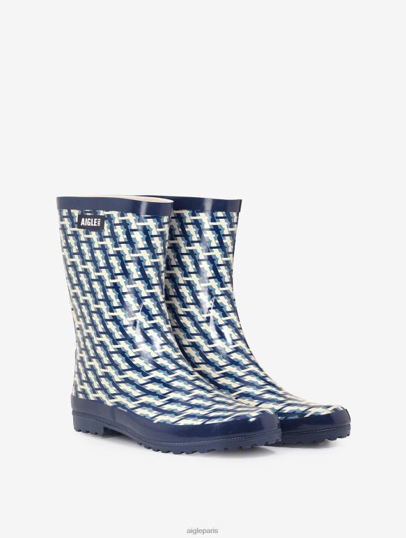 femmes monogramme Aigle botte de pluie imprimée à la cheville bottes 2F486629