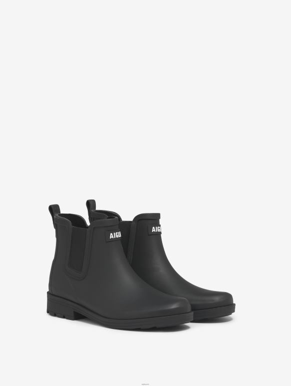 femmes noir Aigle botte de pluie d'inspiration équestre bottes 2F486508