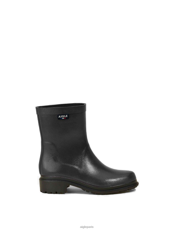 femmes noir Aigle botte de pluie urbaine à la cheville fabriquée en france bottes 2F486511