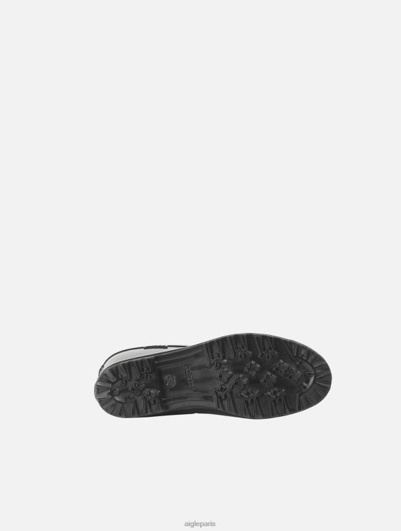 femmes noir Aigle botte de pluie vernie à la cheville bottes 2F486515