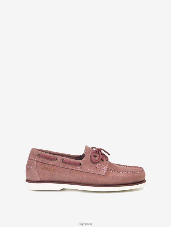 femmes bois de rose foncé Aigle mocassin classique en cuir nubuck chaussures 2F486647