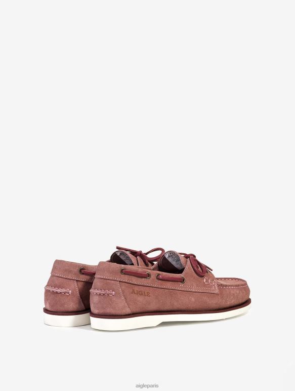 femmes bois de rose foncé Aigle mocassin classique en cuir nubuck chaussures 2F486647