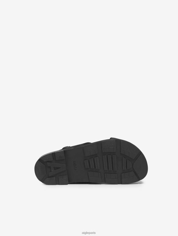 femmes noir Aigle sandale en cuir élégante chaussures 2F486623