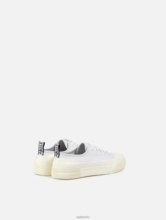 femmes blanc Aigle la sneaker éco-responsable en toile et caoutchouc chaussures 2F486638