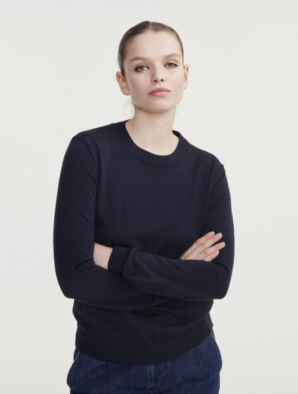 femmes Empire Aigle pull ras du cou en laine mérinos vêtements 2F486593