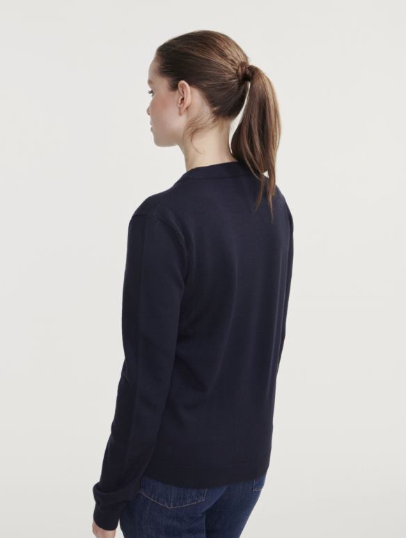 femmes Empire Aigle pull ras du cou en laine mérinos vêtements 2F486593