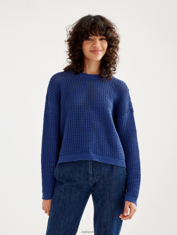 femmes encrebleu Aigle pull à manches longues en maille décorative vêtements 2F486541