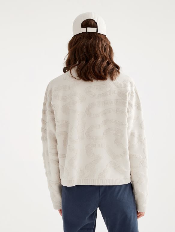 femmes martre Aigle pull col rond avec jacquard vermiculé vêtements 2F486542