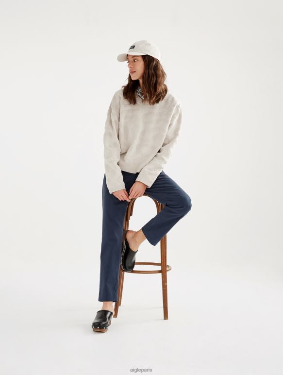 femmes martre Aigle pull col rond avec jacquard vermiculé vêtements 2F486542
