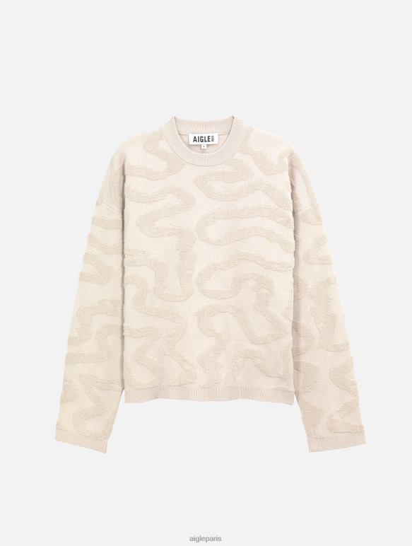 femmes martre Aigle pull col rond avec jacquard vermiculé vêtements 2F486542