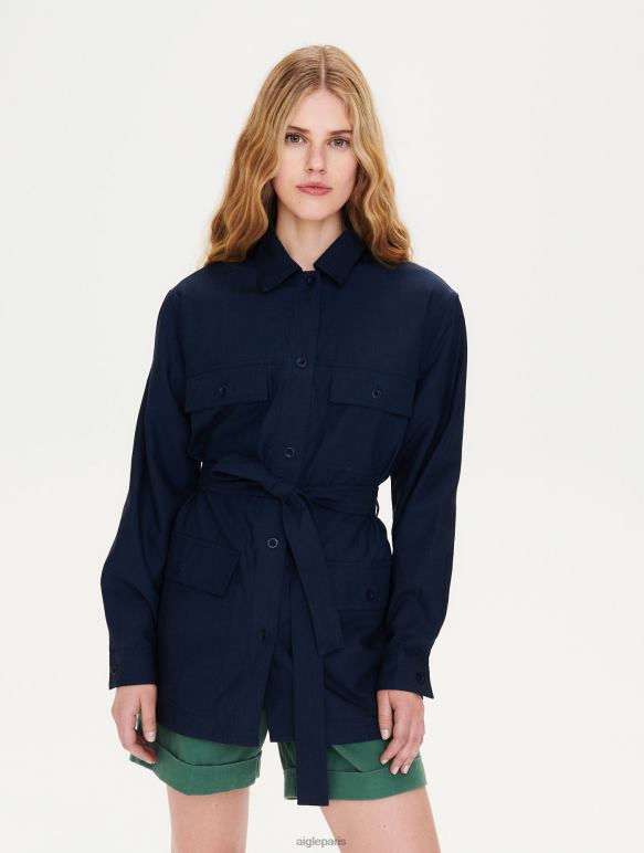 femmes Empire Aigle surchemise en coton et tencel vêtements 2F486615