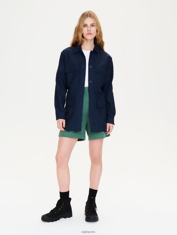femmes Empire Aigle surchemise en coton et tencel vêtements 2F486615