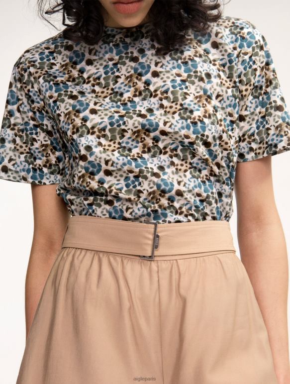 femmes bleu tempête pr Aigle chemisier liberty london à manches courtes vêtements 2F486553