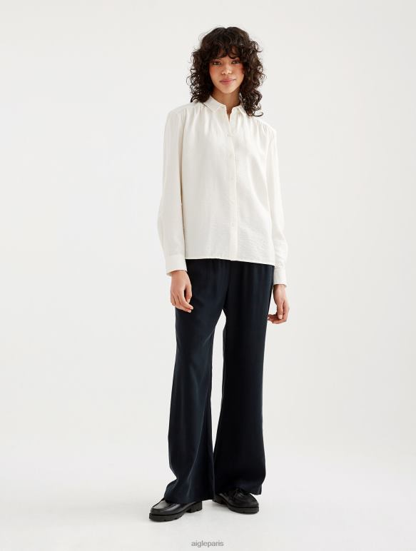 femmes lait Aigle chemise à manches longues froncée aux épaules vêtements 2F486559