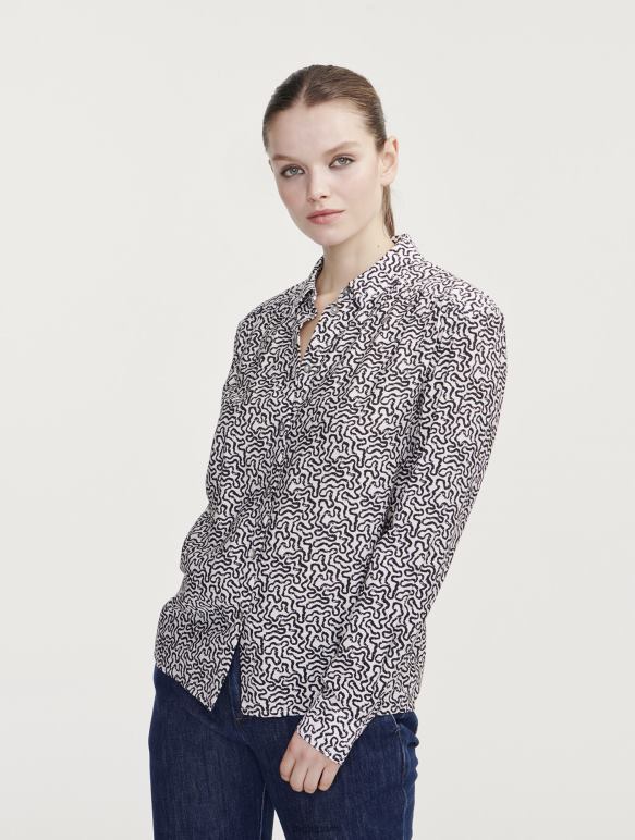 femmes lait pr Aigle chemise à manches longues froncée aux épaules vêtements 2F486550