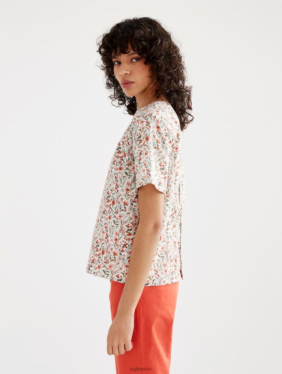 femmes lait pr Aigle chemisier liberty london à manches courtes vêtements 2F486572