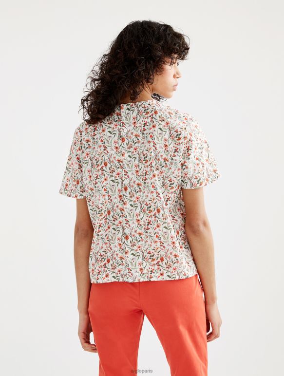 femmes lait pr Aigle chemisier liberty london à manches courtes vêtements 2F486572