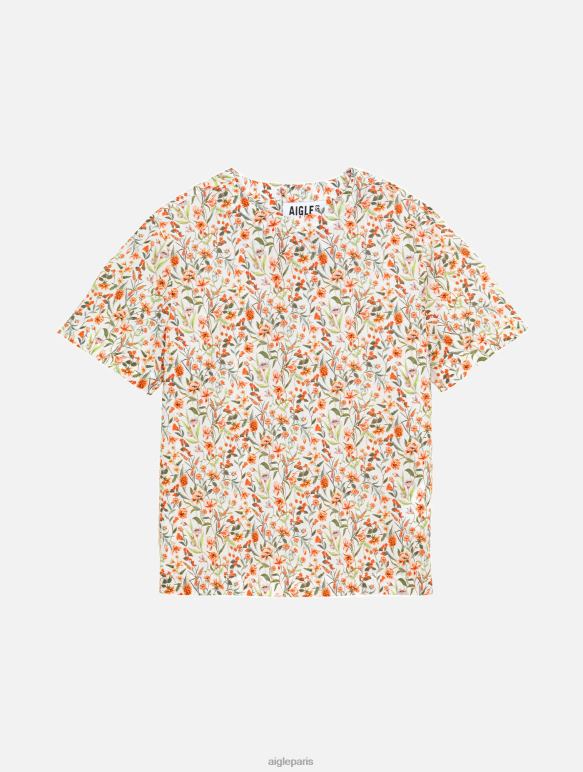 femmes lait pr Aigle chemisier liberty london à manches courtes vêtements 2F486572