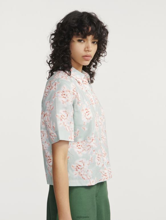 femmes réséda pr Aigle chemise ample à manches courtes vêtements 2F486492