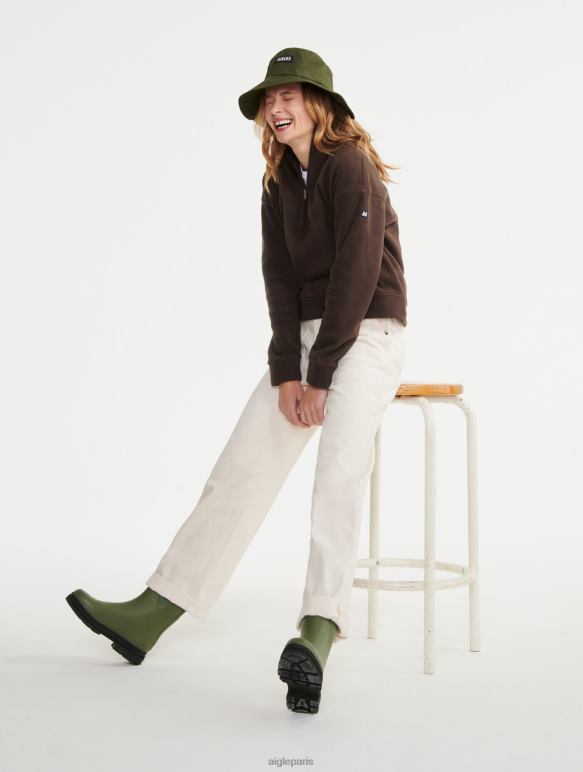 femmes cacao Aigle polaire à col zippé vêtements 2F486585