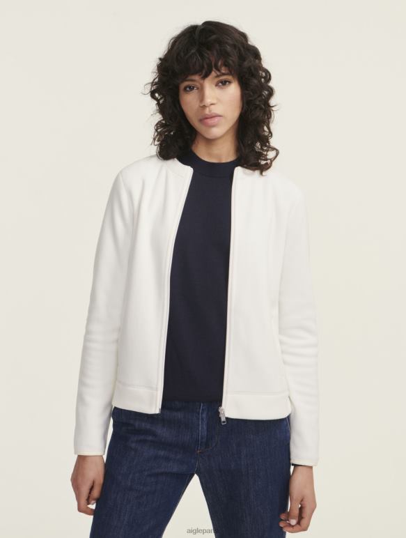 femmes lait Aigle polaire zippée à col rond vêtements 2F486591