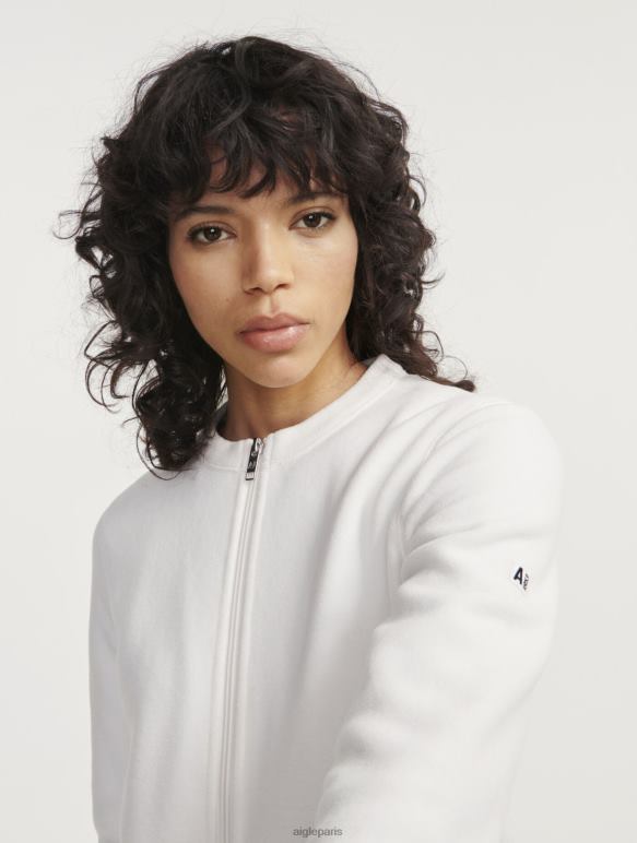 femmes lait Aigle polaire zippée à col rond vêtements 2F486591