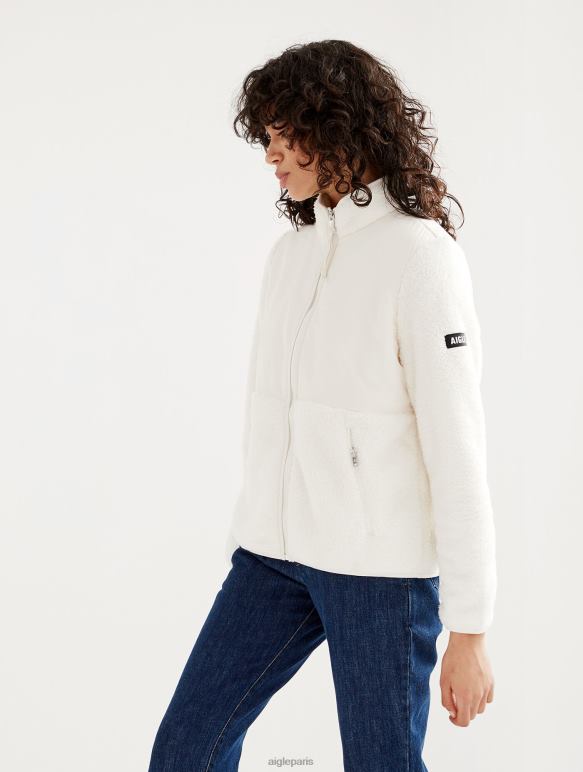 femmes lait je Aigle veste polaire sherpa confortable à fermeture éclair vêtements 2F486577