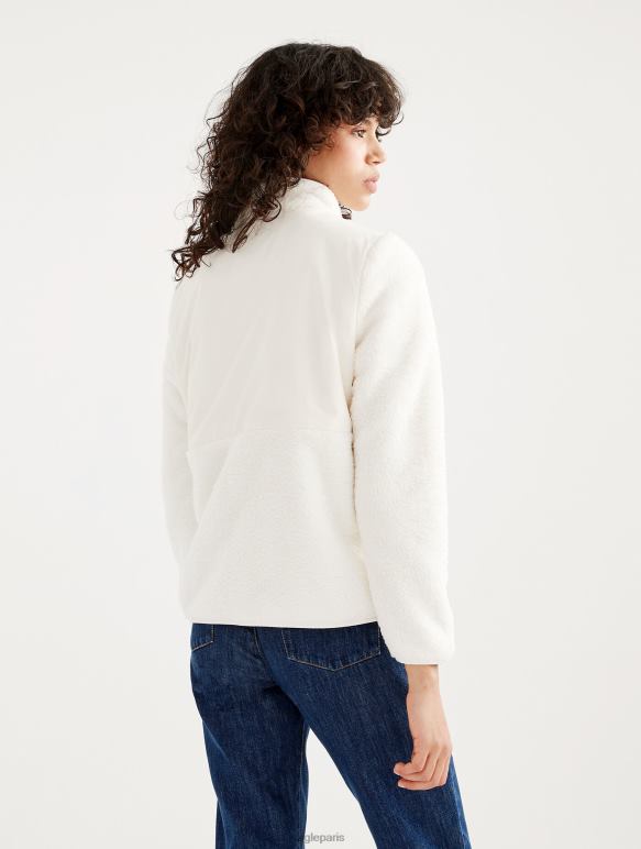femmes lait je Aigle veste polaire sherpa confortable à fermeture éclair vêtements 2F486577