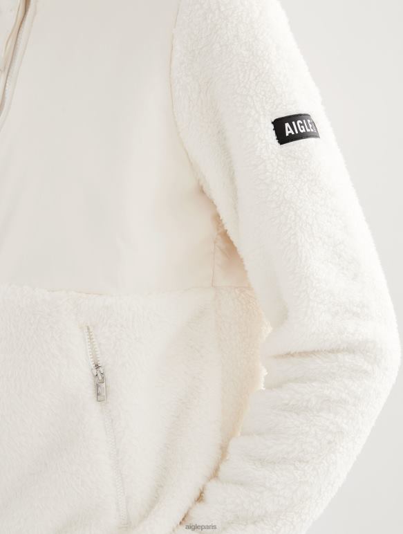 femmes lait je Aigle veste polaire sherpa confortable à fermeture éclair vêtements 2F486577