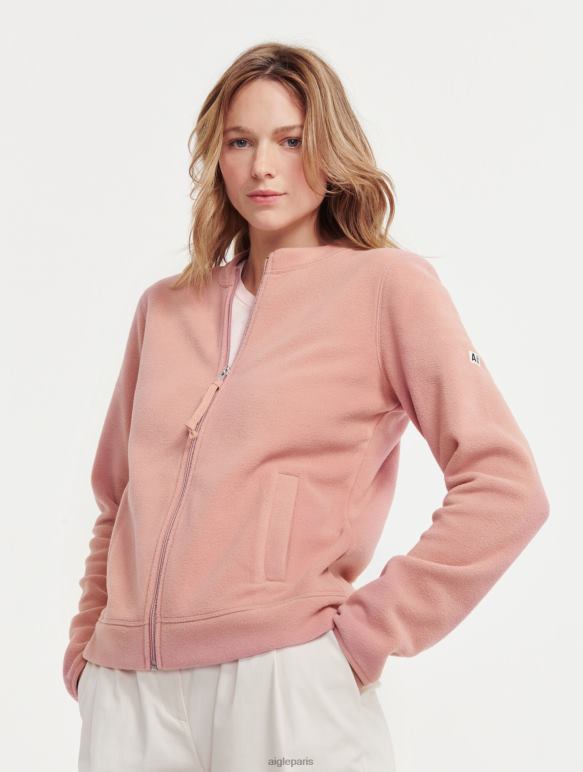 femmes rose brumeuse Aigle polaire zippée à col rond vêtements 2F486589