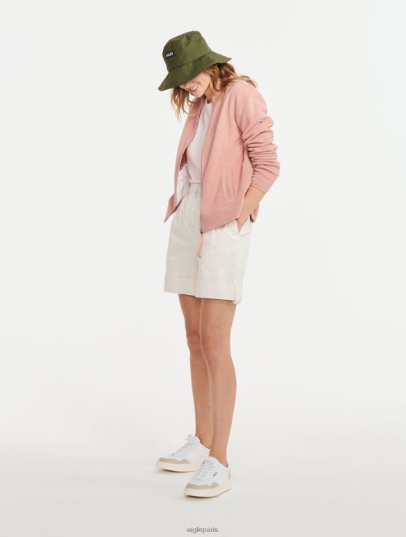 femmes rose brumeuse Aigle polaire zippée à col rond vêtements 2F486589