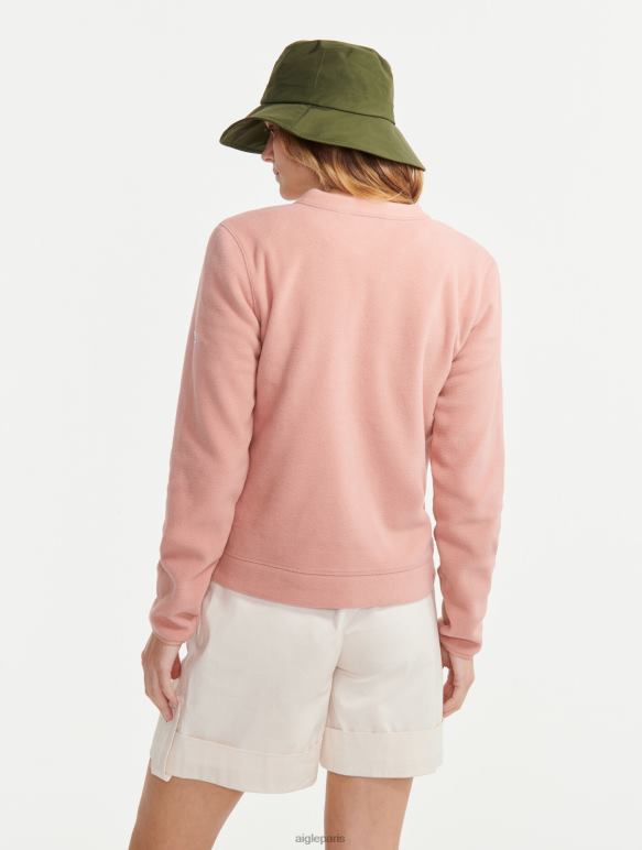 femmes rose brumeuse Aigle polaire zippée à col rond vêtements 2F486589