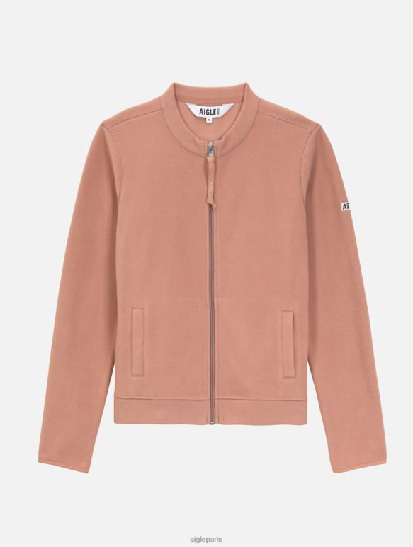 femmes rose brumeuse Aigle polaire zippée à col rond vêtements 2F486589