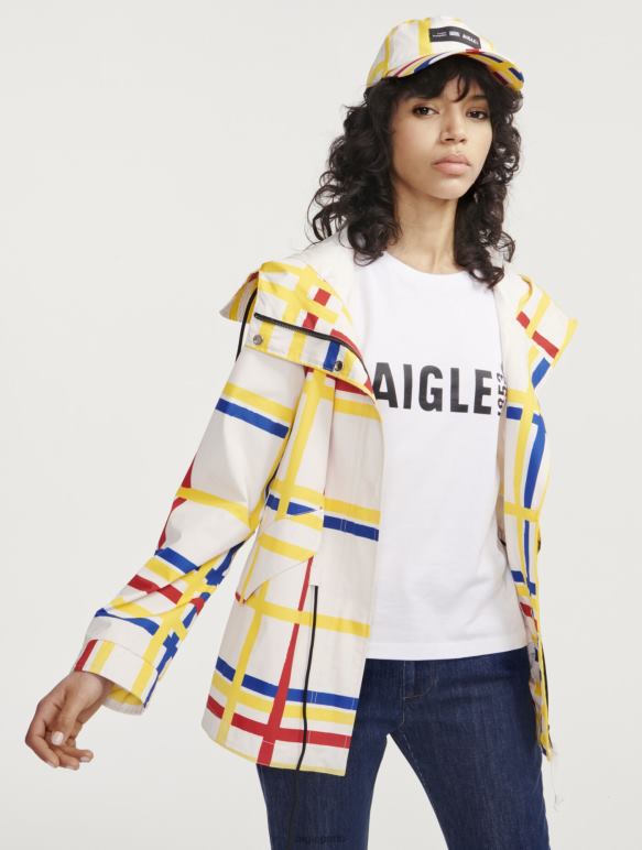 femmes Mondrian Aigle x Centre Pompidou queue de poisson courte à capuche mtd vêtements 2F486503