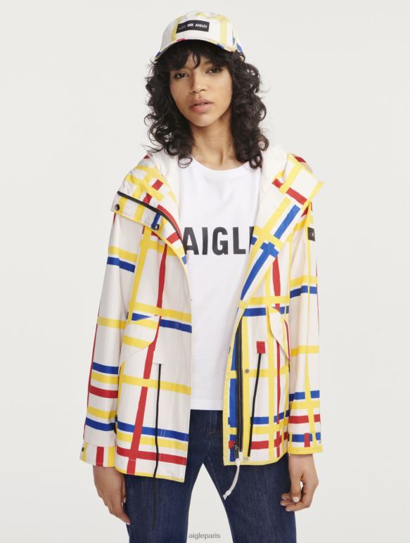 femmes Mondrian Aigle x Centre Pompidou queue de poisson courte à capuche mtd vêtements 2F486503