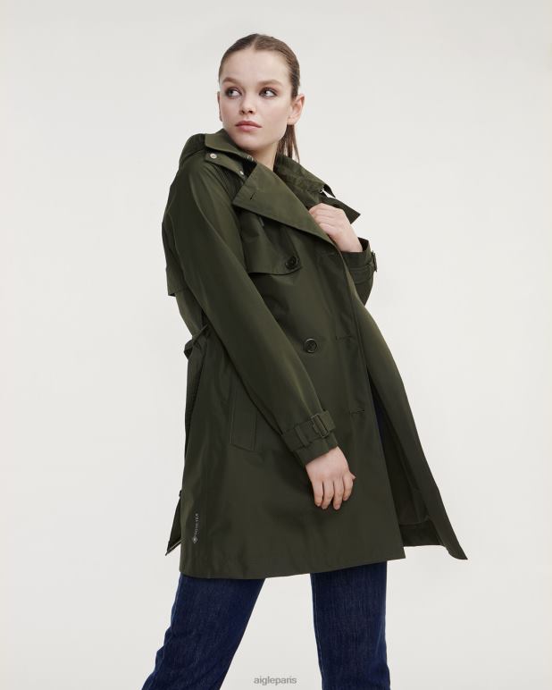 femmes avocat Aigle trench-coat court en gore-tex à capuche amovible vêtements 2F486457