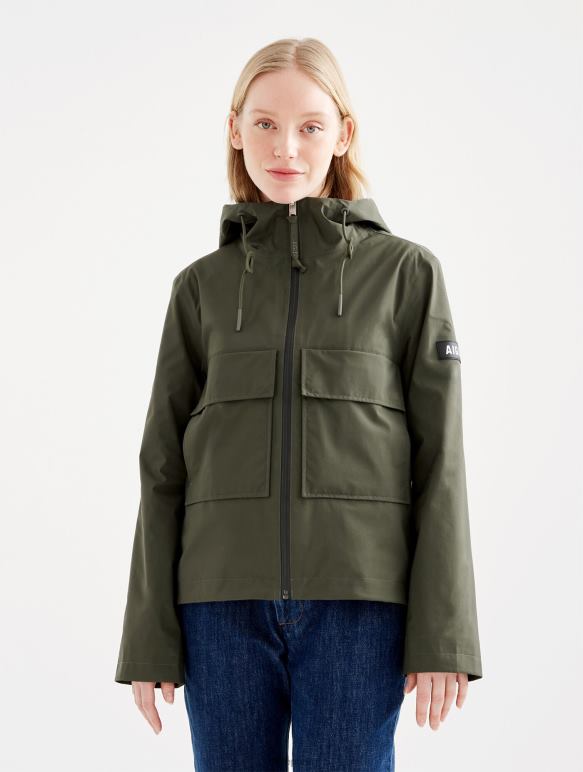 femmes avocat Aigle veste gore-tex courte à capuche vêtements 2F486476