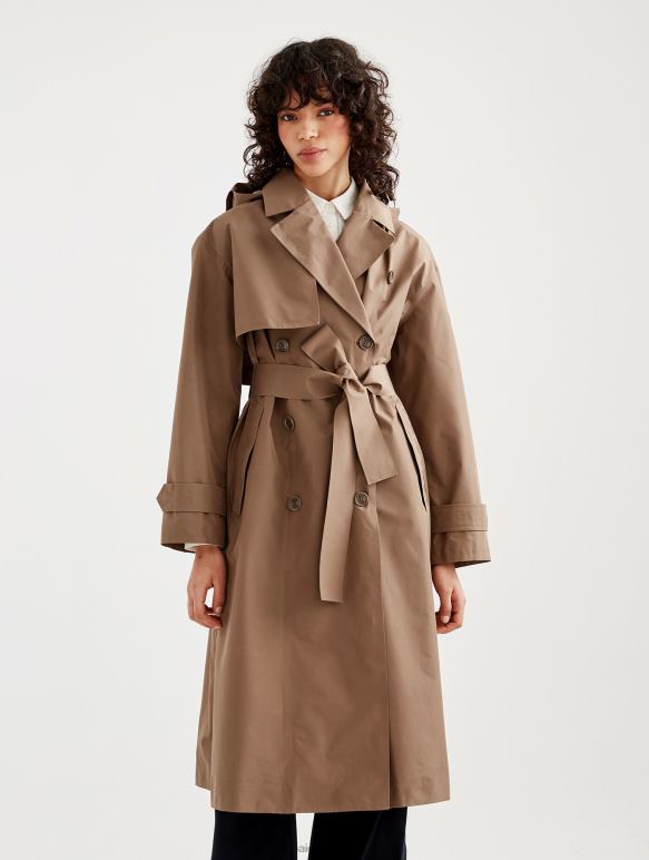 femmes cappuccino Aigle trench long en gore-tex paclite vêtements 2F486431
