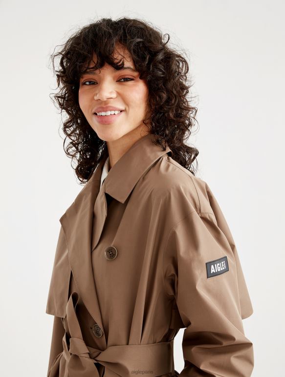femmes cappuccino Aigle trench long en gore-tex paclite vêtements 2F486431