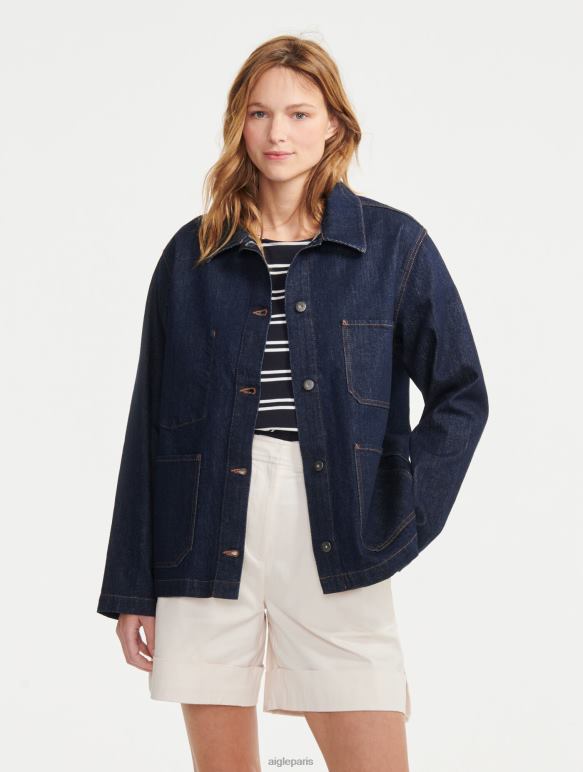 femmes denim brut ovd Aigle veste de travail mi-longue vêtements 2F486698