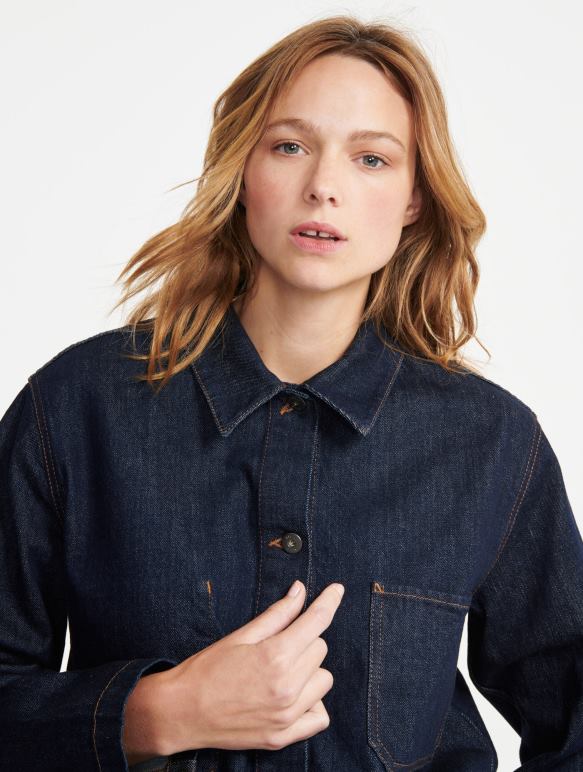 femmes denim brut ovd Aigle veste de travail mi-longue vêtements 2F486698