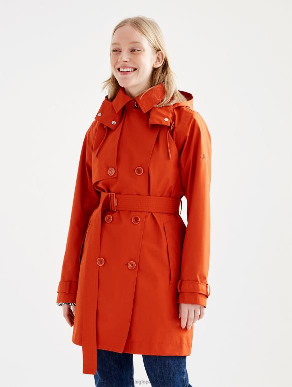 femmes goji Aigle trench-coat court en gore-tex à capuche amovible vêtements 2F486501