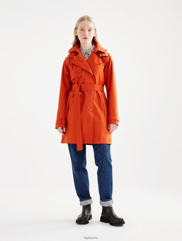 femmes goji Aigle trench-coat court en gore-tex à capuche amovible vêtements 2F486501