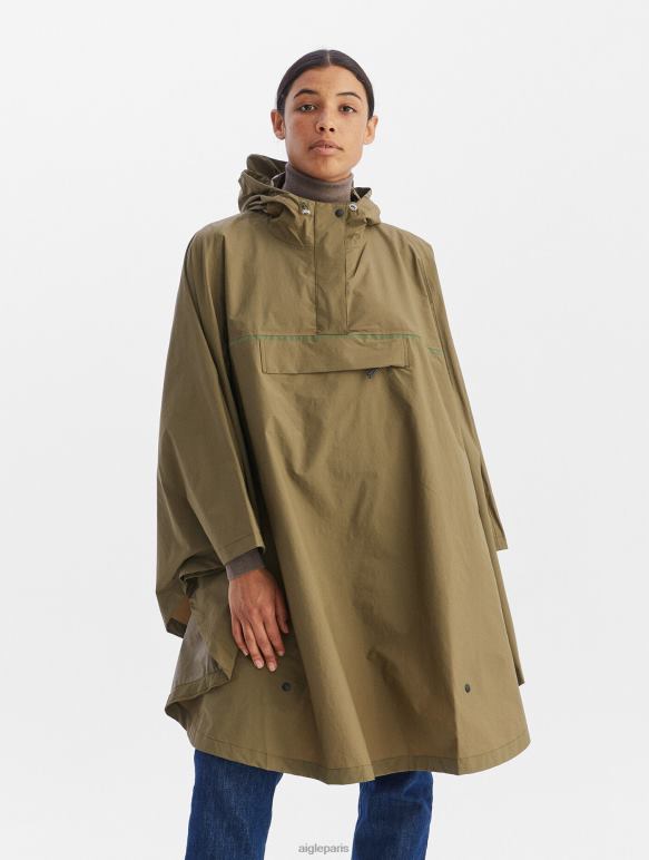 femmes kaki Aigle poncho imperméable pour cyclistes vêtements 2F486670