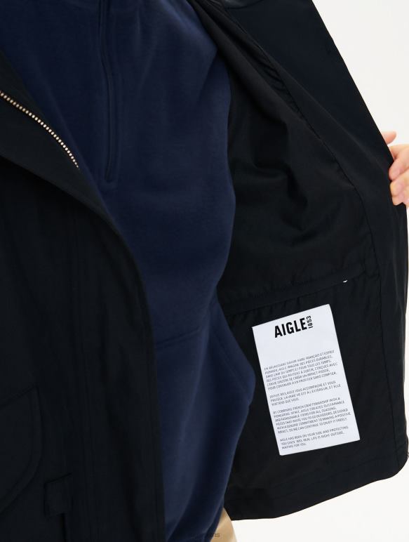 femmes noir Aigle emblématique queue de poisson courte à capuche mtd vêtements 2F486433